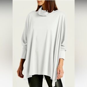 PLANET by Lauren G Pima Cotton Swing Turtleneck Tunic Top One Size
